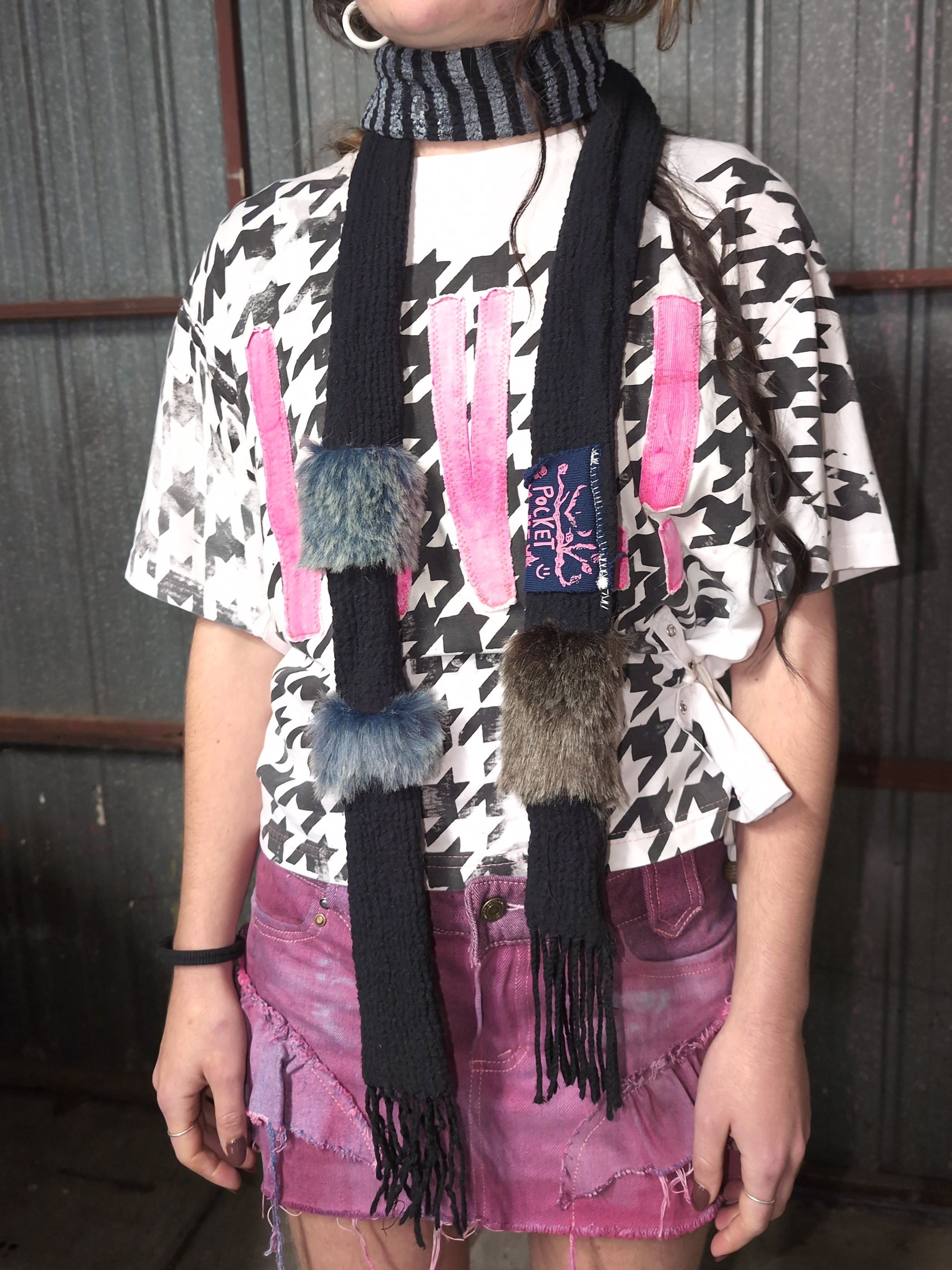 Skinny scarf, : Black