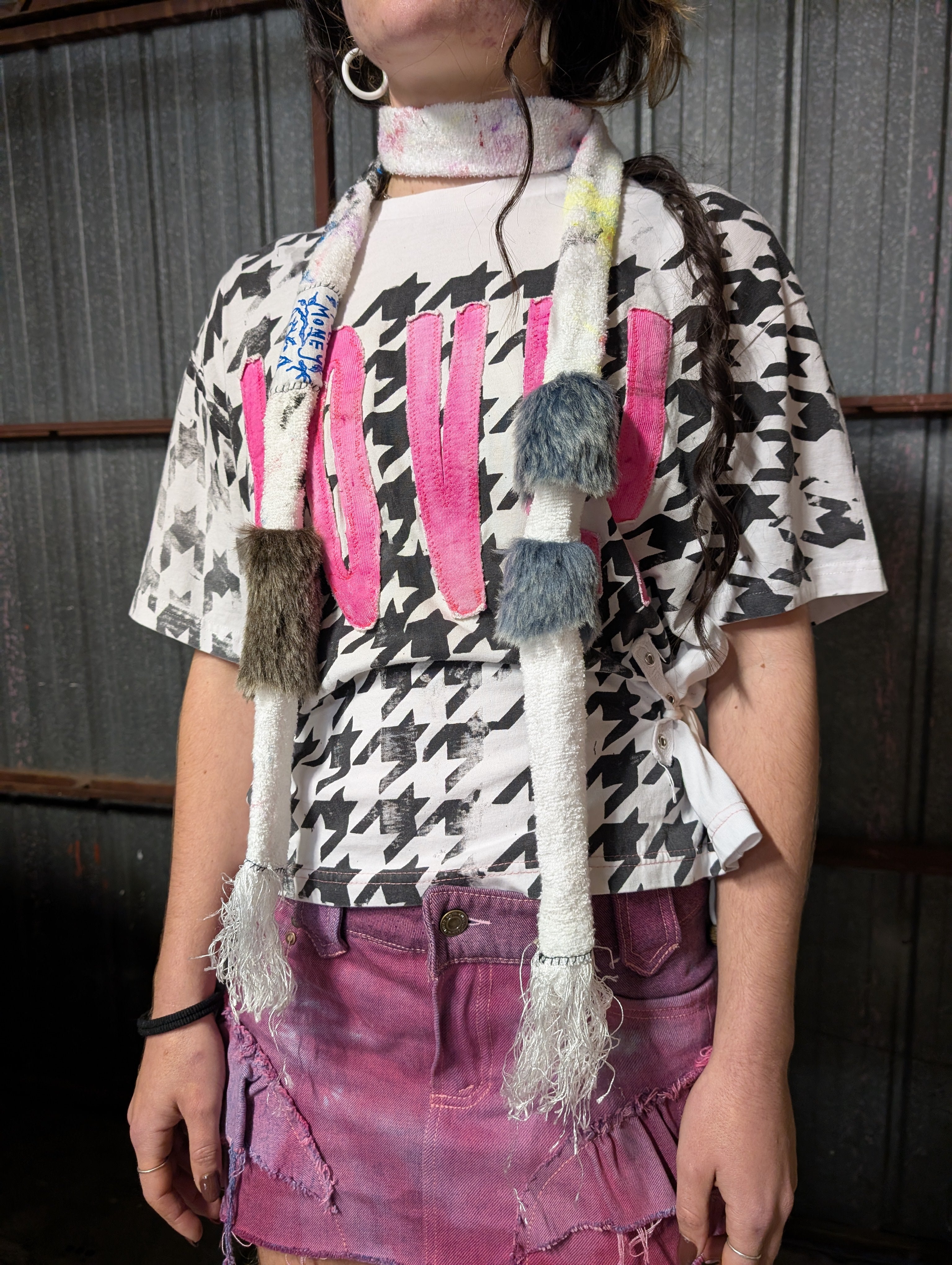 Skinny scarf, : White